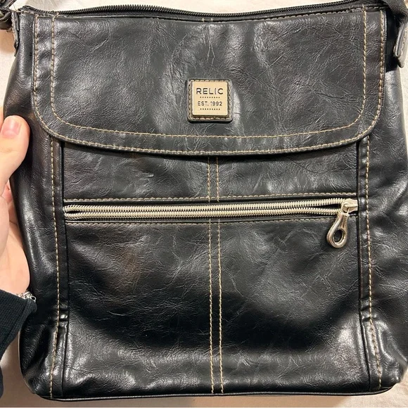 Relic Dark Leather Crossbody Bag - Picture 4 of 10